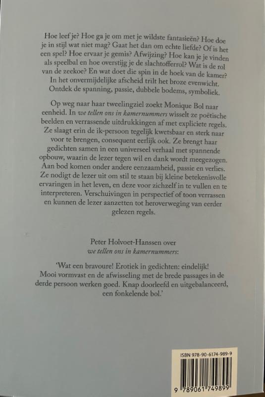 Achterkant van We tellen ons in kamernummers