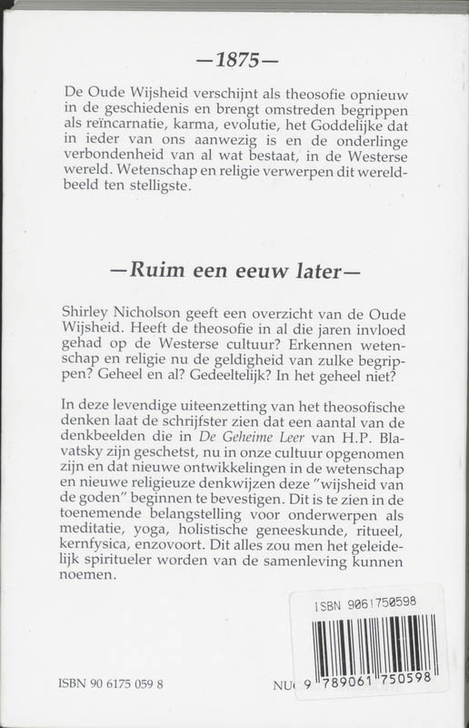 Achterkant van Oude wijsheid, modern inzicht
