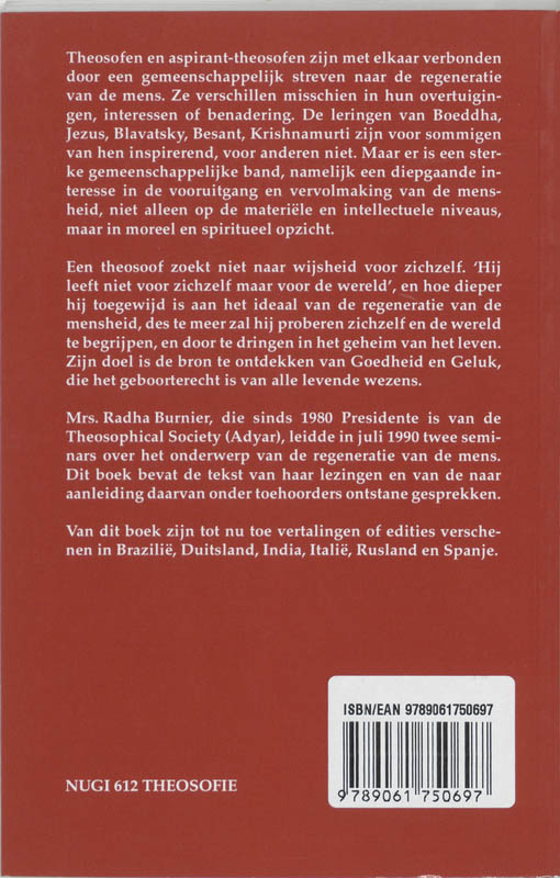 Achterkant van Regeneratie van de mens