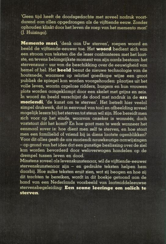 Achterkant van Scone leerlinge om salich te sterven