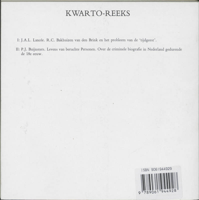 Achterkant van Levens van beruchte personen