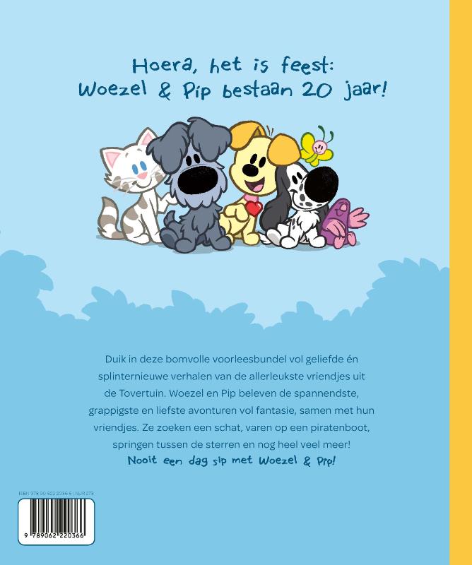 Achterkant van Het grote Woezel & Pip voorleesboek