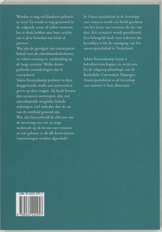 Achterkant van Emancipatiebeleid en de levensloop van vrouwen