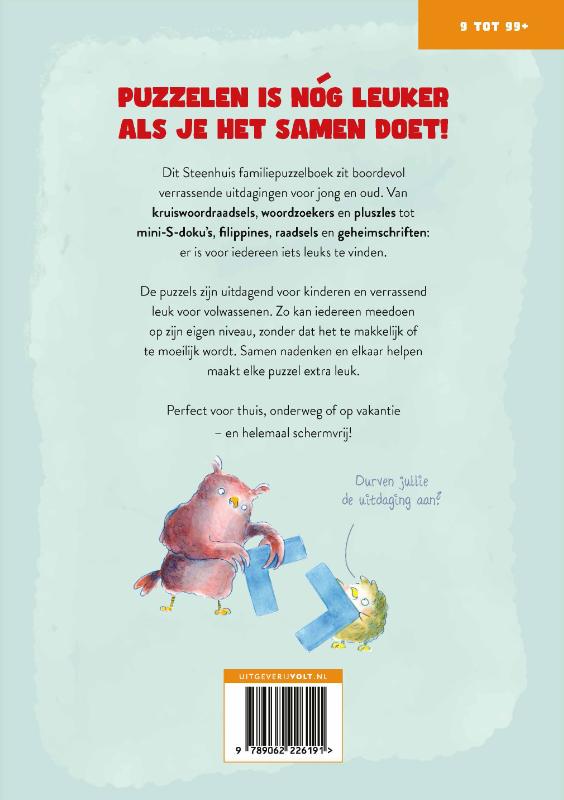 Achterkant van Het Steenhuis familiepuzzelboek