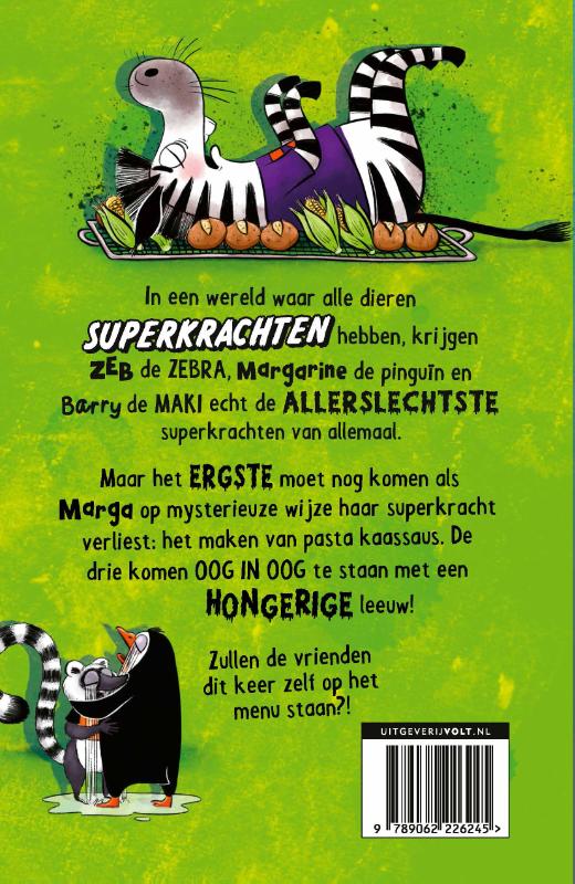 Achterkant van De verschrikkelijke drie: De dag dat de pasta kaassaus op was