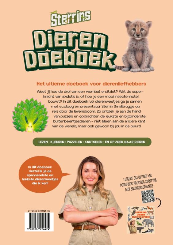 Achterkant van Sterrins dierendoeboek