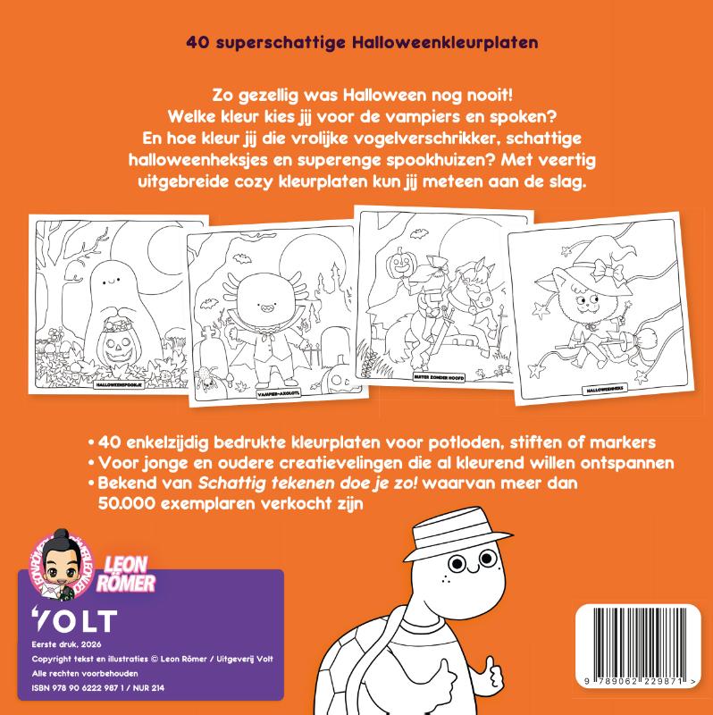 Achterkant van Cozy kleuren: Halloween