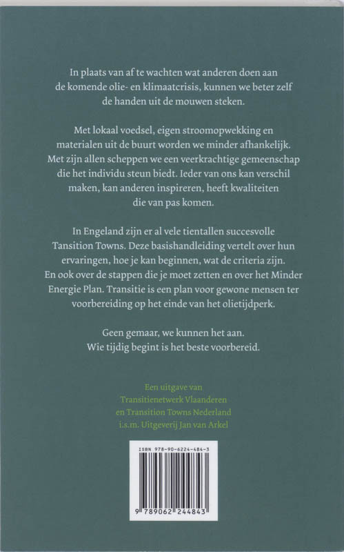 Achterkant van Basishandleiding Transition Towns