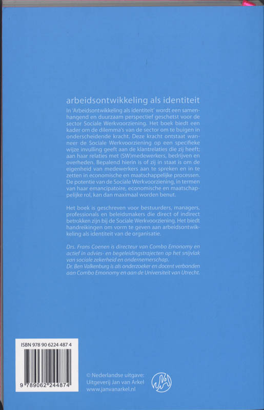 Achterkant van Arbeidsontwikkeling als identiteit