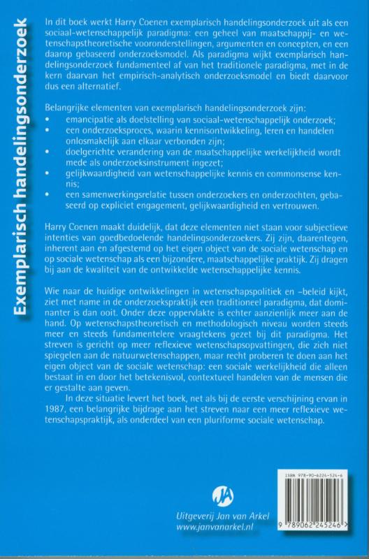 Achterkant van Exemplarisch handelingsonderzoek