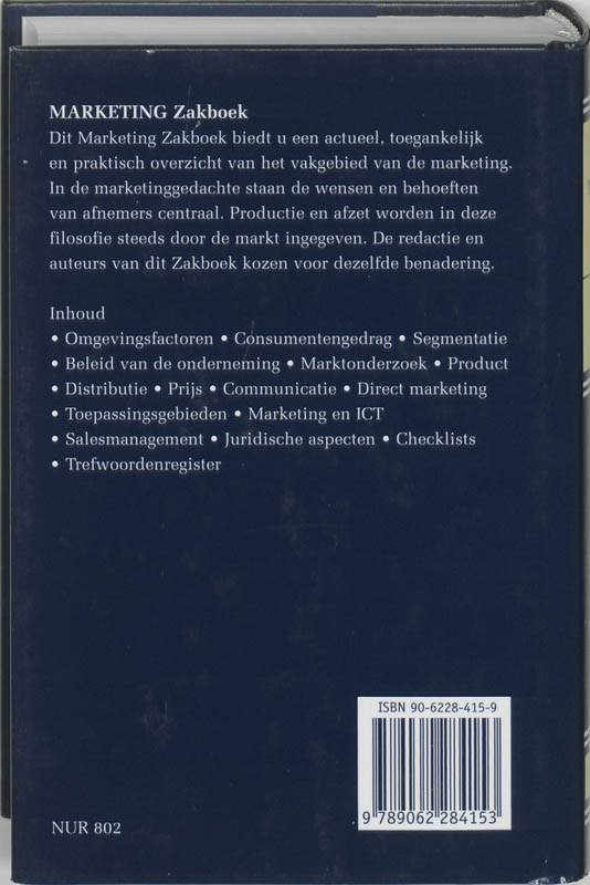 Achterkant van Marketing Zakboek