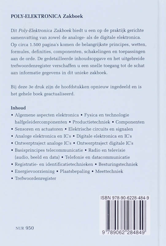 Achterkant van Poly-Electronica Zakboek