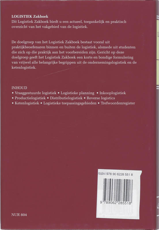 Achterkant van Logistiek Zakboek