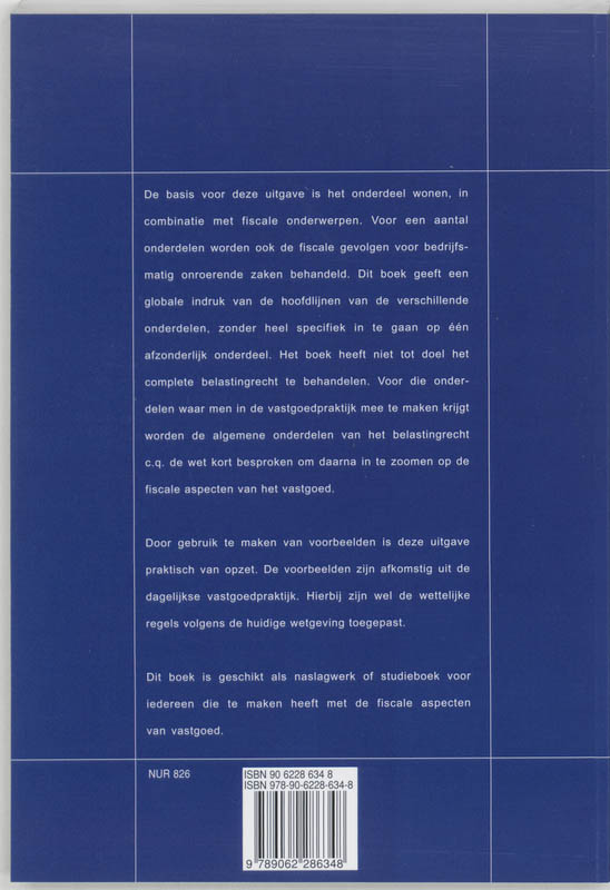 Achterkant van Zakboek Fiscaal Vastgoed