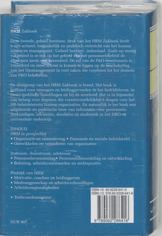 Achterkant van HRM Zakboek