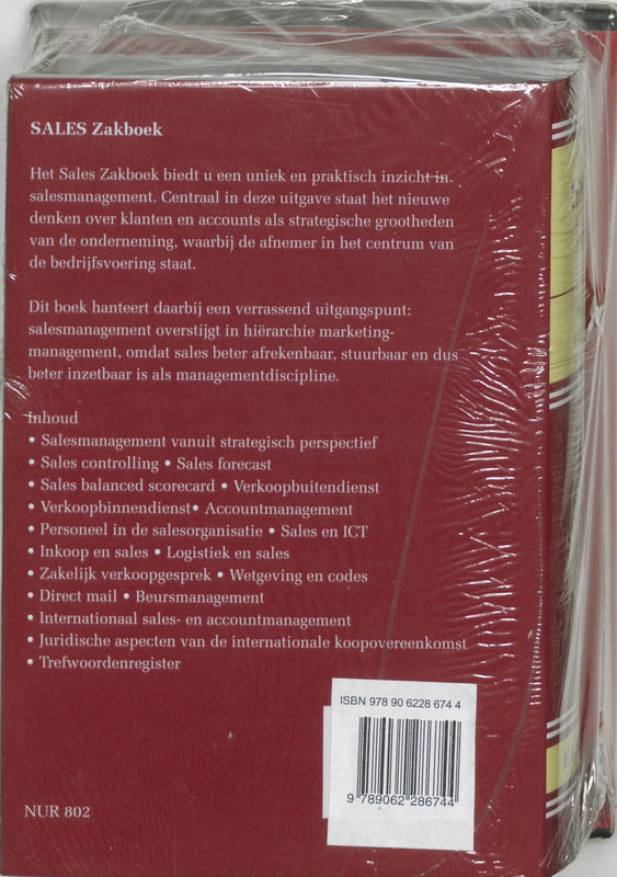 Achterkant van Sales zakboek