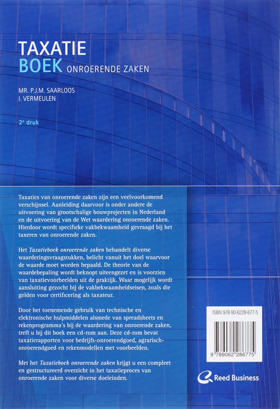 Achterkant van Taxatieboek Onroerende Zaken