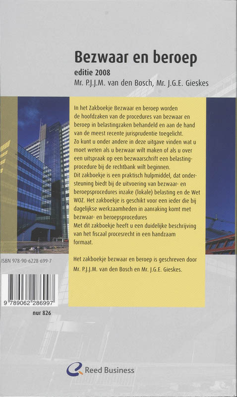 Achterkant van Zakboekje Bezwaar en beroep