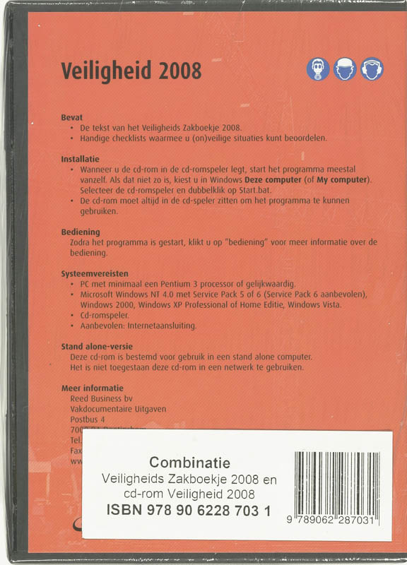 Achterkant van Combinatie Veiligheids Zakboekje & cd-rom Veiligheid 2008