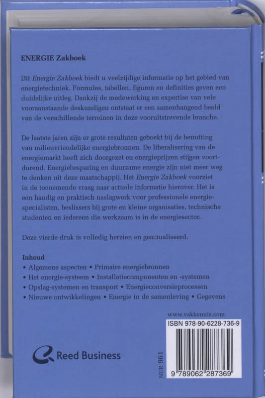 Achterkant van Energie Zakboek