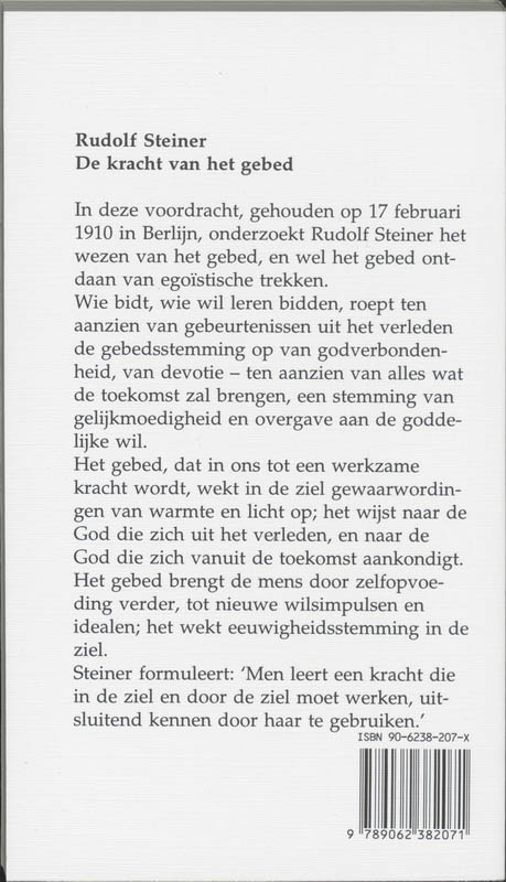 Achterkant van De kracht van het gebed