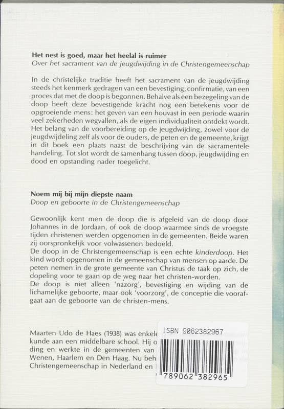 Achterkant van Het nest is goed, maar het heelal is ruimer