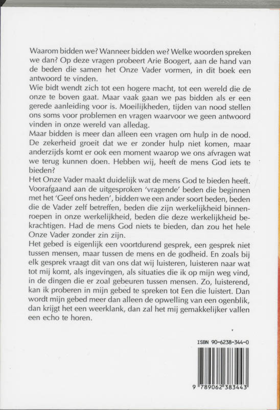 Achterkant van Het Onze Vader