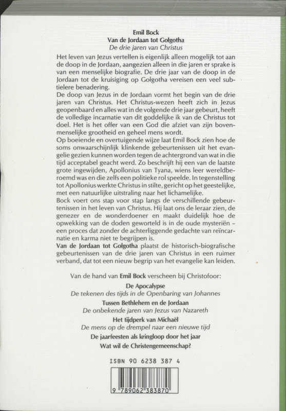 Achterkant van Van de Jordaan tot Golgotha