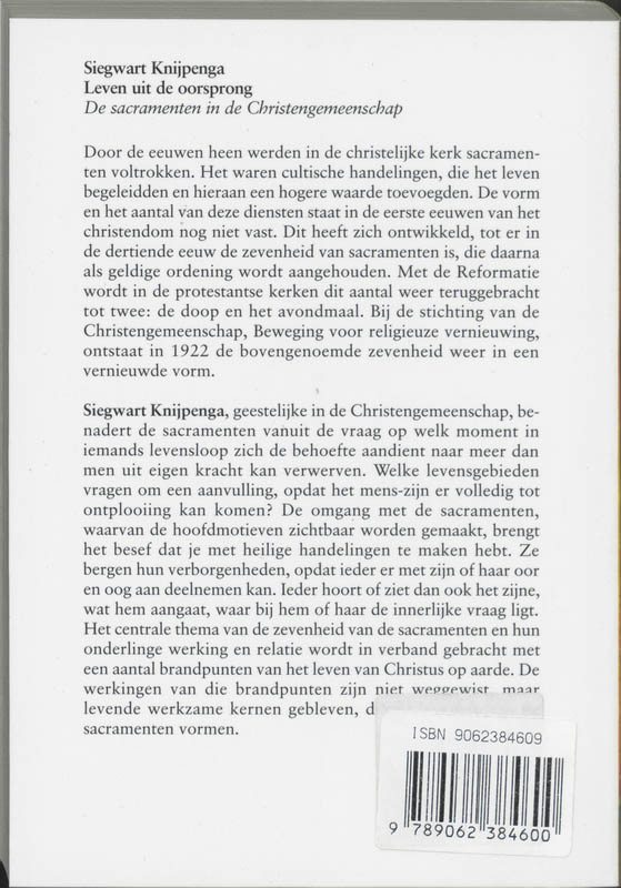 Achterkant van Leven uit de oorsprong