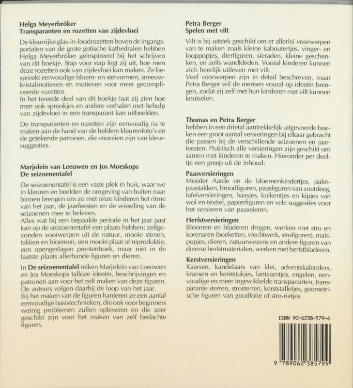 Achterkant van Transparanten en rozetten van zijdevloei
