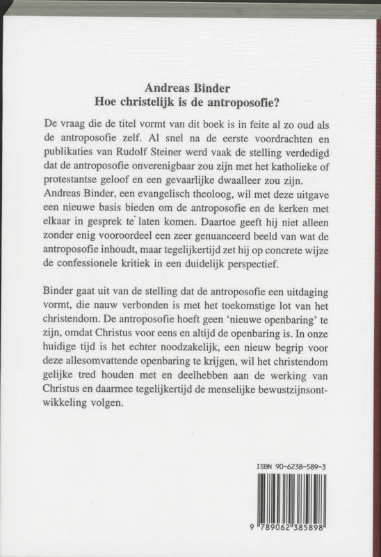 Achterkant van Hoe christelijk is de antroposofie?