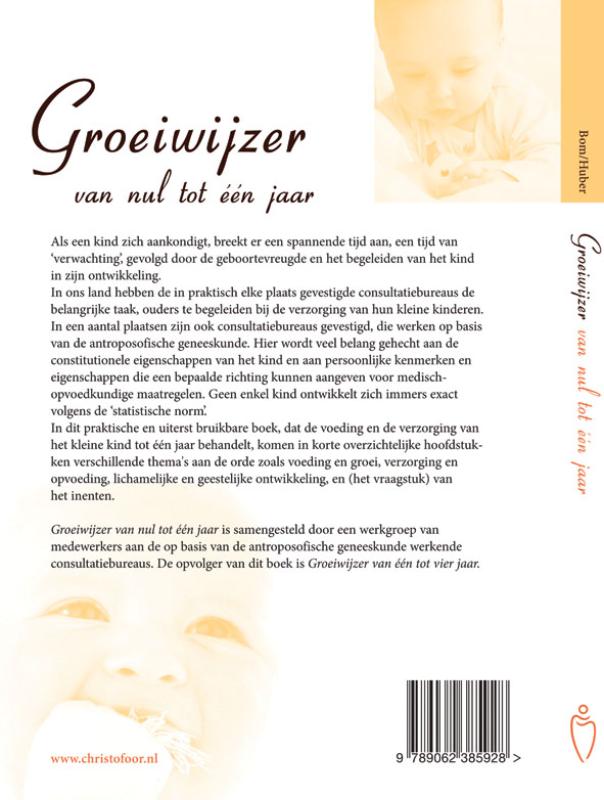 Achterkant van Groeiwijzer van nul tot een jaar
