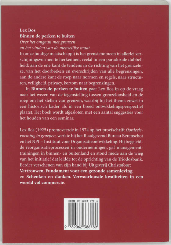 Achterkant van Binnen de perken te buiten