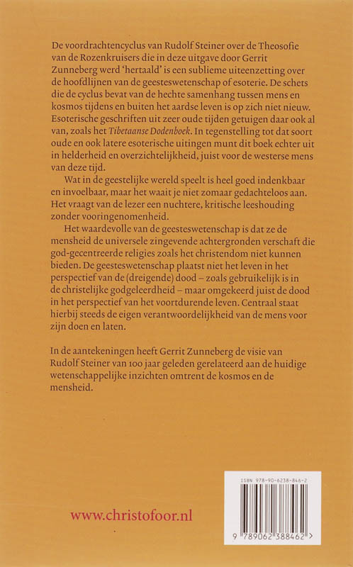 Achterkant van De theosofie van de Rozenkruisers