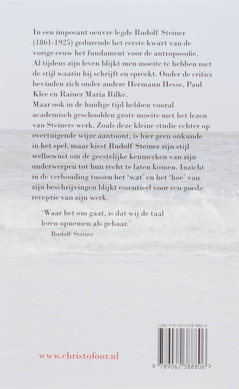 Achterkant van De woordkunst van Rudolf Steiner