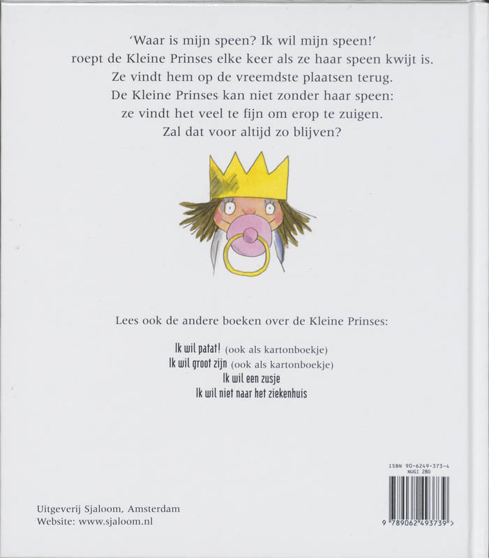 Achterkant van Ik wil mijn speen!