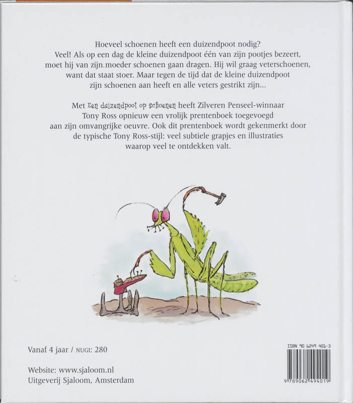 Achterkant van Een duizendpoot op schoenen