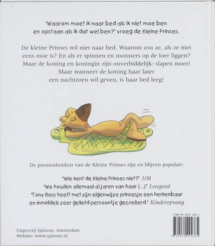 Achterkant van Ik wil niet naar bed