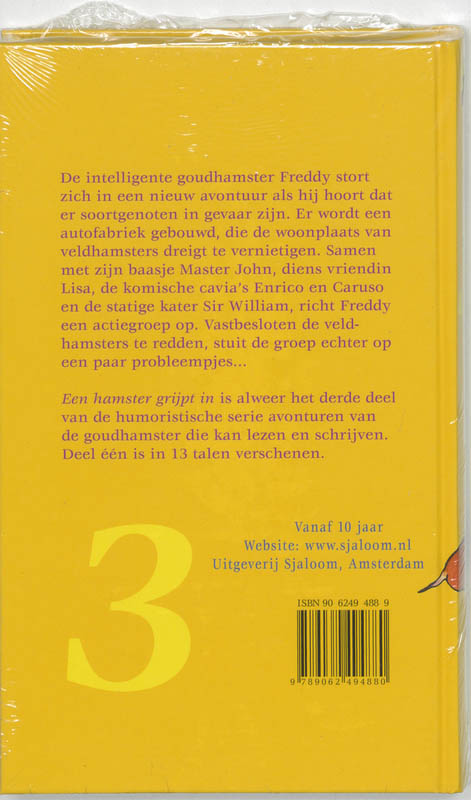 Achterkant van Een hamster grijpt in