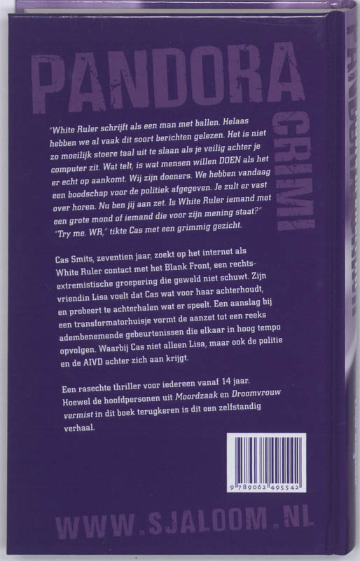 Achterkant van Moord in zwart-wit