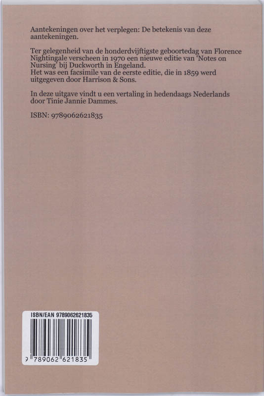 Achterkant van Aantekeningen over het verplegen