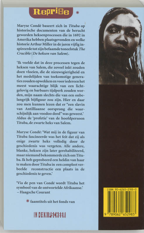 Achterkant van Tituba, de zwarte heks van Salem