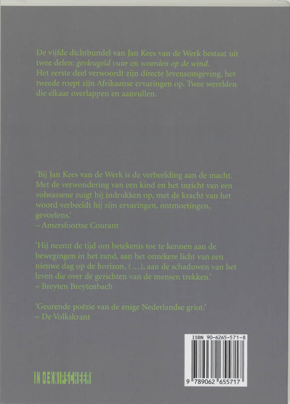Achterkant van Gevleugeld vuur