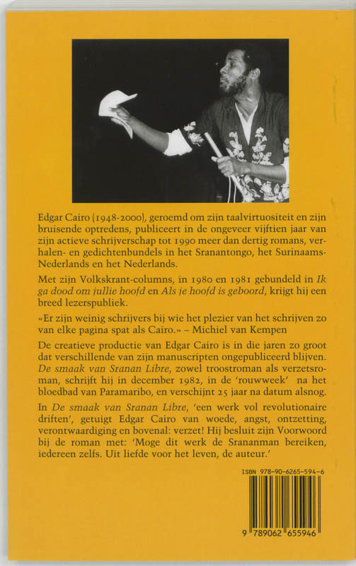 Achterkant van De smaak van Sranan Libre