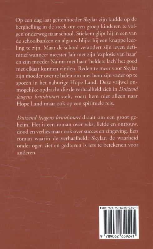 Achterkant van Duizend leugens bruidstaart