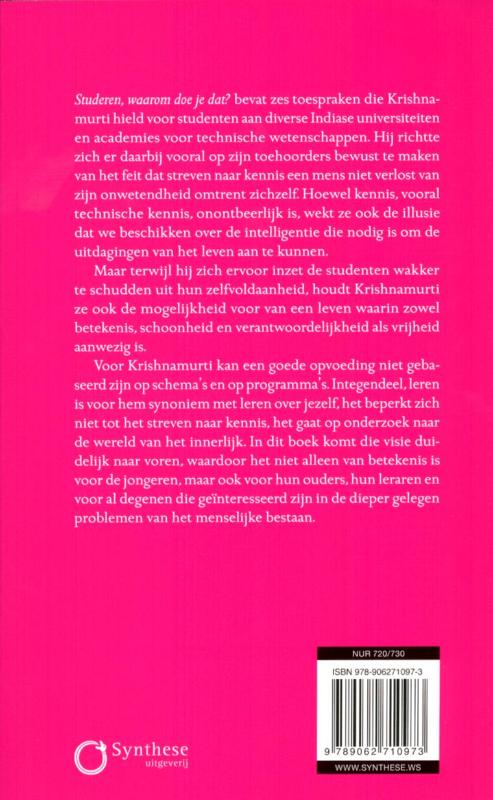 Achterkant van Studeren waarom doe je dat