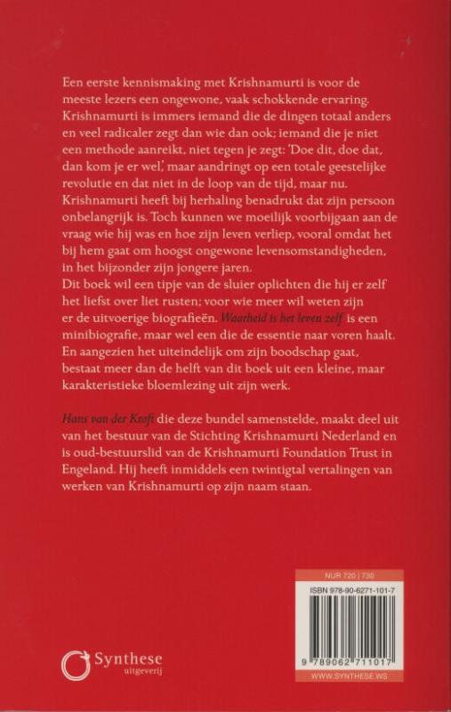 Achterkant van Waarheid is het leven zelf