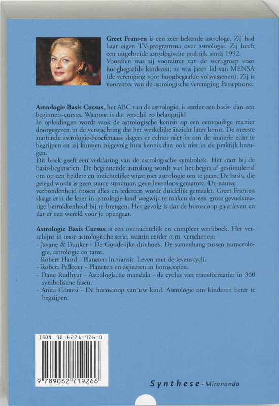 Achterkant van Astrologie basis cursus