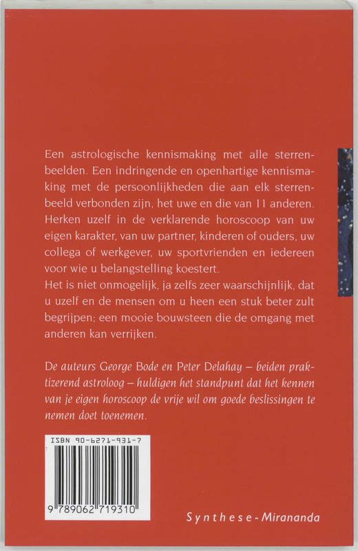 Achterkant van Horoscoop per sterrenbeeld