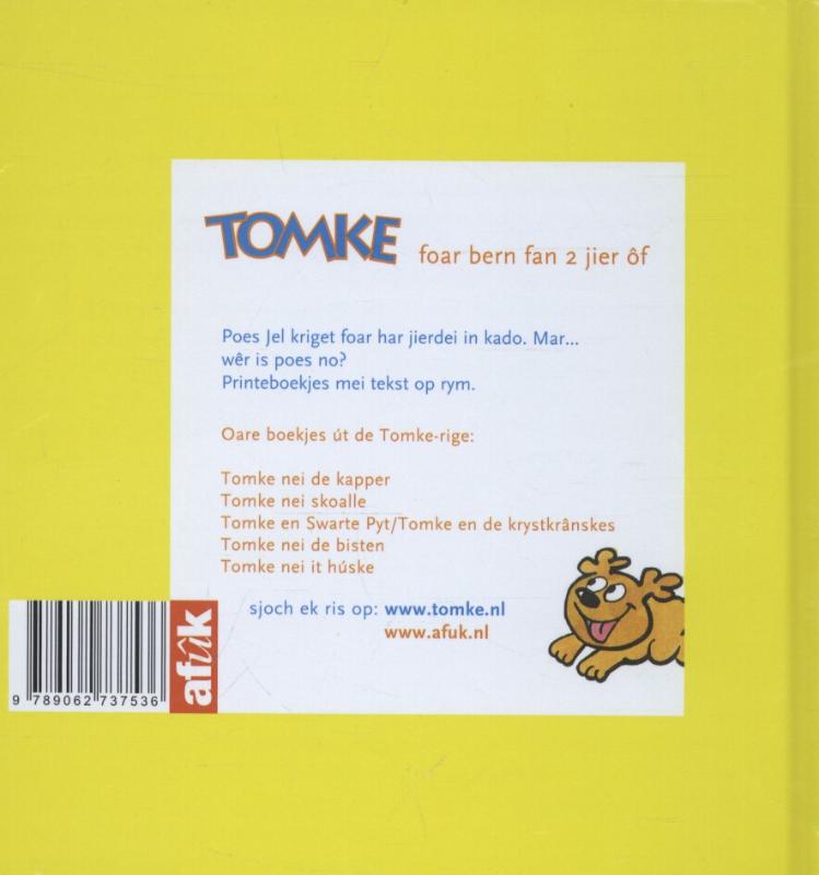 Achterkant van Tomke en it kado